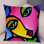 Abstraktus pie&scaron;imas pagalvėlės užvalkalas dekoratyvinis stilius spalvingas animacinis filmas mergaitės pagalvės užvalkalas sofa Namai 45x45cm