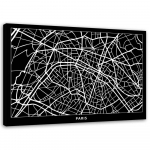Feeby Canvas print, Paryžiaus gatvių žemėlapis