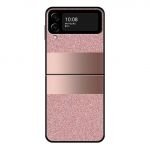 Skirtas Samsung Galaxy Zflip Z Flip3 5g Flip Zflip3 telefono dėklas Juodi dėklai Kieti PC Rose Pink Pattern Bling For Samsung Z Flip