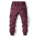 Cargo Pants Vyri&scaron;kos bėgiojimo laisvalaikio kelnės Medvilninės viso ilgio vyri&scaron;kos gatvės apranga Vyri&scaron;kos darbo sportinio kostiumo kelnės plius dydis 40 vyno raudonos spalvos