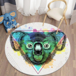 Gyvūnų tematikos apvalus kilimas Dekoro kilimėliai Neslystantis kilimėlis grindų kilimėlis vaikams Vonios kambarys Virtuvė Svetainė Miegamojo kilimas Diameter 60cm