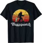 Bassquatch Bigfoot Žvejybos Lauko Retro Unisex Mar&scaron;kinėliai S