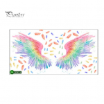 Sieninis lipdukas Ry&scaron;kios spalvos Angel Wings Wall Art Decal Kūrybingas nuimamas lipdukas namų dekoravimui įvairiaspalvis
