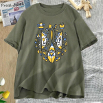 Ukrainieti&scaron;ki tri&scaron;akiai mar&scaron;kinėliai Moteri&scaron;ki Unisex Medvilniniai Ukraine mar&scaron;kinėliai Unisex Ukraine Grafiniai mar&scaron;kinėliai Oversized Moteri&scaron;ki drabužiai Unisex
