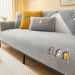 Storas pliu&scaron;inis neslystantis sofos užvalkalas svetainei žiemai &scaron;iltas ėriukas Aksominis sofos rank&scaron;luostis Nordic Sekcijiniai L formos sofos užvalkalai 70x70cm 1pc