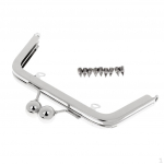 Metal Clasp Lock For Coin Purse Handle Bag Accessories Craft DIY - Silver, as described