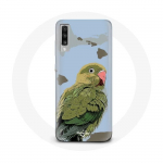Coque pour Samsung Galaxy A50 Perruches Oiseaux vert