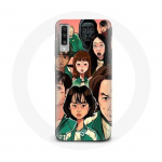 Coque pour Samsung Galaxy A50 Squid Game Affiche personnages Fanart