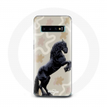 Coque pour Samsung Galaxy S10 Edge Frison Noir Race de cheval