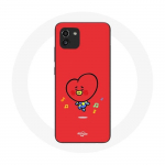 Coque pour Samsung Galaxy A03 BTS Bangtan Gar&ccedil;ons BT21 TATA V Fond Rouge