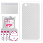 apgo Protective Skin Sticker for the back compatible with Kruger&Matz Live 4, Wrap Film, Foil, Vinyl - Pattern Transparent Carbon