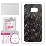 apgo Protective Skin Sticker for the back compatible with Samsung Galaxy S6 Edge Plus SM-G928F, Wrap Film, Foil, Vinyl - Pattern Carbon Black Pixel