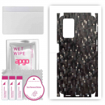 apgo Protective Skin Sticker for the back+sides compatible with Oppo A76, Full Wrap Film, Foil, Vinyl - Pattern Carbon Black Pixel