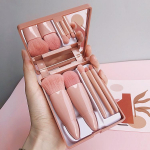 Ne&scaron;iojamas rožinis penkių dalių makiažo &scaron;epetėlių rinkinys Soft Fur Skin-Friendly Foundation Brush Eyeshadow Brush Lūpų &scaron;epetėlis Daugiafunkcis ilgalaikis makiažas rožinė