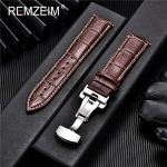 Natūralios odinė laikrodžio apyrankė Calfskin vyri&scaron;ka, moteri&scaron;ka, keičiama 18 mm 20 mm 22 mm 24 mm laikrodžio apyrankė su drugelio sagtimi 20mm