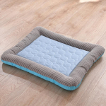 Katės savaime vėsinantis kilimėlis vasaros vėsiai plaunamas ledo &scaron;ilko naminiams gyvūnėliams mažo vidutinio dydžio &scaron;unų kilimėlis 45*35cm mėlyna