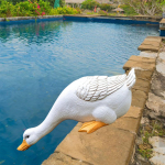 Cartoon Garden Statues Duck Hand Painted Art Animal Figurines Standing for Lawn Outdoor Indoor home Large_L