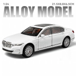 1/24 mastelio BMW 760Li žaislų modelis Automobilių lydinio liejimo transporto priemonės modelis su &scaron;viesos ir garso imitaciniu automobilio žaislu vaikams dovanų kolekcija