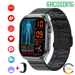 2024 m. naujas NFC EKG HRV sveikatos stebėjimo i&scaron;manusis laikrodis Vyrai, Moterys 2,04 colio AMOLED viso jutiklinio ekrano Bluetooth skambučio AI balso i&scaron;manusis laikrodis