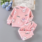 Rudens žiema vaikams Namų rūbai Mieli kūdikiai berniukai mergaičių pižamos 2vnt Rinkiniai Animaciniai filmukai Vaiki&scaron;ki pižamos ilgomis rankovėmis &scaron;iltas pižamos kostiumas 100