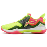 Li Ning Battle Axe Patogūs Universalūs Smūgius Sugeriantys Neslystantys Dilimui Atsparūs Žemi Badmintono Bateliai Vyri&scaron;ki Bateliai Rožinės Geltonos Žalios AYAQ005-4 37⅔