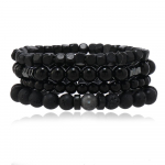 Bohemi&scaron;kos rankų darbo apyrankės su karoliukais Vyri&scaron;ki vintažiniai kelių sluoksnių elastiniai siūlai mediniai karoliukai kokoso kevalų kraunamos rankų priedai Men's bracelet.