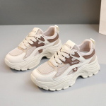 Moterų stambūs sportbačiai Vasariniai lengvi sportiniai bėgimo bateliai Madingi su storu padu paauk&scaron;tinti tėčio batai Zapatillas De Deporte 35 chaki