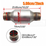 2 colių / 2,5 colio EURO 1 400 cpsi didelio srauto lenktyninis katalizatorius su keraminiu substrato katalizatoriumi Bendras ilgis 25,8 cm