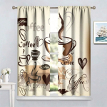 2 vnt. Trumpas &scaron;akutės &scaron;auk&scaron;tas peilis Mėgaukitės Kavinės Užuolaidos Sodybos Miegamojo Svetainės Langų Užuolaidos Virtuvei Mažam Langui Namų Dekoravimas W60H60(CM)x2pcs&Grommet Top