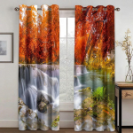 3D spausdintos Saulės &scaron;viesos mi&scaron;ko krioklio užuolaidos miegamojo užuolaidoms, kalnų upelis, natūralus kra&scaron;tovaizdis, langų užuolaida svetainei 50Wx60H(CM)x1Piece&Grommet Top