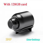 HD infraraudonųjų spindulių naktinio matymo kamera namų belaidė Wifi kamera Mini stebėjimo kamera 【Non-battery】2MP+128g Card