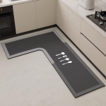 L formos sugeriantis virtuvės kilimėlis &ndash; mink&scaron;tas, atsparus ne&scaron;varumams, lengvai prižiūrimas, diatomito purvo grindų kilimėlis 80x120cm