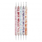 5 vnt. Nail Dotting Pen Art rinkinys Dviejų galvučių &bdquo;pasidaryk pats&ldquo; nagų įspaudimo įrankis, skirtas perkelti atsekamąjį popierių, nagų dizaino įrankiai nagų dailei 5pcs