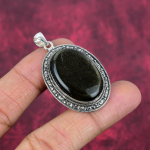 Silversheen Obsidianas 925 Kieto Sterlinginio Sidabro Pakabukas, Rankų Darbo Brangakmenio Pakabukas Juvelyrika, Dovanos Žmonai Visi&scaron;kai Naujas Pakabukas 1.89 Inches žalia
