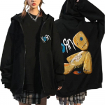 Korn Leidžia Rock Band Naujas Juodas Užtrauktukas Moteri&scaron;kas Unisex Gobtuvas Metalinis Gotikinis L juoda