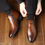 Retro kauboji&scaron;ki batai odiniai batai Chelsea batai smailiu pir&scaron;tu vyri&scaron;ki batai su užtrauktuku Vyri&scaron;ki auliniai batai vyrams rudeniniai žieminiai suknelės batai 48 ruda