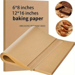 Stačiakampis pergamentinis kepimo popierius, silikoninis riebalams atsparus popierius, kepsninės ir garų kepimo popierius 50 sheets; 20*15cm