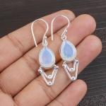 Pienių opalo 925 prabos sidabro auskarai, rankų darbo auskarai su brangakmeniais, dovanos žmonai, visi&scaron;kai nauji auskarai 1.90 Inches balta