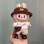 Madingi drabužiai Ropa Labubu Drabužiai Apranga Lėlės Aksesuarai 15/17 cm Labubu V2 V1 Pliu&scaron;inei Lėlei Kombinezonas su petne&scaron;omis NO DOLL