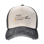 Fernando Alonso firminė beisbolo kepurė, reguliuojama skalbta vintažinės medvilnės džinsinė skrybėlė moterims, vienalytė Adjustable