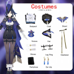 Ysir Impact Clorinde Cos Kostiumas Dvigubo Slėgio Žaidimo Žaidimo Kostiumų Rinkinys Impact Fontaine Cosplay M mėlyna