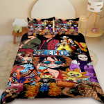3 vnt. Anime One Piece antklodės užvalkalas Luffy animacinis patalynės komplektas Antklodės užvalkalas Dvigulė Karali&scaron;ko dydžio miegamojo dekoravimui Vaikų dovanos EU Single 135x200cm