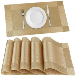 Padėklų rinkinys i&scaron; 6 vnt. Valgomojo stalo padėklai | PVC medžiagos padėklai stalui | Skalbiami, neslystantys valgomojo stalo palydovai | Dydis 45 x 30cm Onesize