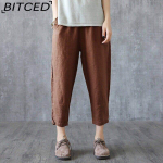 BITCED Didelio dydžio elastinio juosmens harem kelnės moterims XXXXL