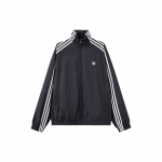 Adidas Originals Adilenium Dydelis Sportinis Striukė Su Trys Juostelės Spalvų Bloku Moteri&scaron;ki Vir&scaron;utiniai Drabužiai Juodas IV9339 2XS