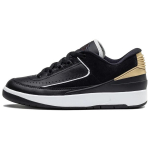 Air Jordan 2 Retro Low Juodos Metalo Aukso Moteri&scaron;ki Kedai Varsity-Raudoni Off-White DX4401-001 36.5