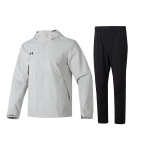 Under Armour Kvėpuojantis striukė su užtrauktuku ir gobtuvu su rai&scaron;teliu Madingos patogios ilgos kelnės Laisvalaikio sportinis komplektas Vyri&scaron;ki komplektai 23600401-009+23600701-001 L