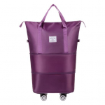 Kelioninis sportinis krep&scaron;ys su nuimamais ratukais, didelės talpos, sauso &scaron;lapio atskyrimo vandeniui atsparus Oksfordo audinys, skirtas nakčiai sporto salėje, treniruočių bagažo lagaminas Unfolded 80cm tamsiai violetine spalva