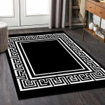 Prabangus kilimas svetainei Modernus juodai baltas geometrinis neslystantis poilsio zonos mink&scaron;tas kilimėlis Dekoracija namams miegamojo grindims durų kilimėlis 80x160cm