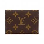 LOUIS VUITTON Daugiafunkcinis vokelis Vizitinė kortelė Klasikinis monogramos drobės Atvartinis piniginė Kortelių laikiklis Moteri&scaron;kas Rudas Basic Set (Bag + Dust Bag) ruda